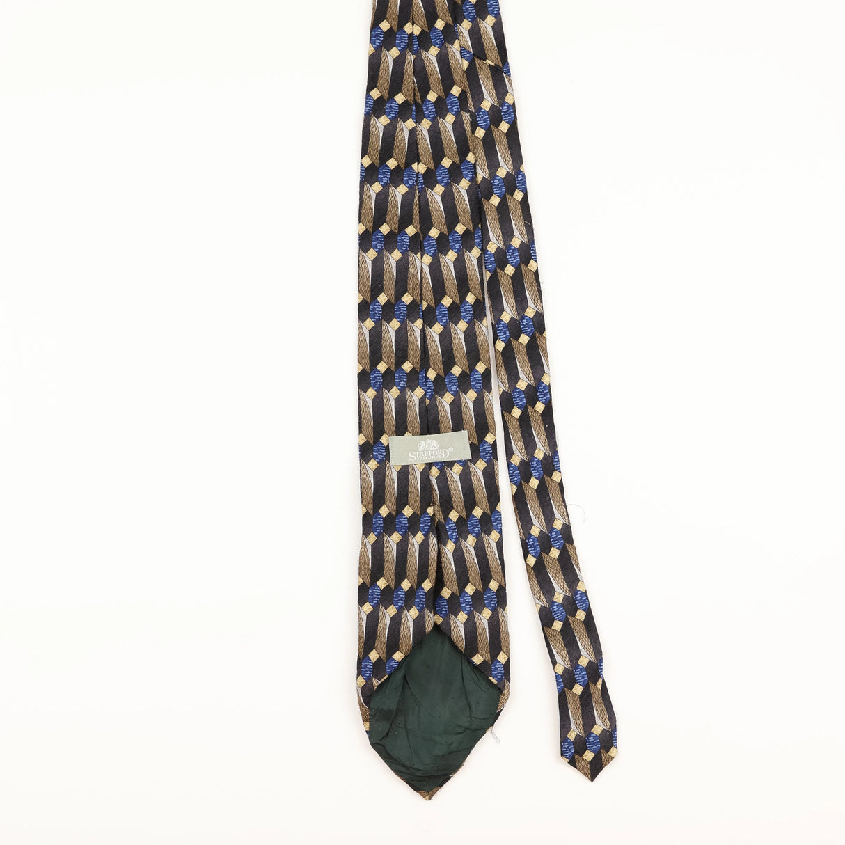 Back of Vintage 1990's Stafford Geometric Patterned Tie