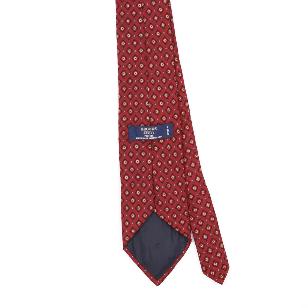 Back Back Detail of Vintage 1990's Brooks Brothers Foulard Geometric Patterned Tie