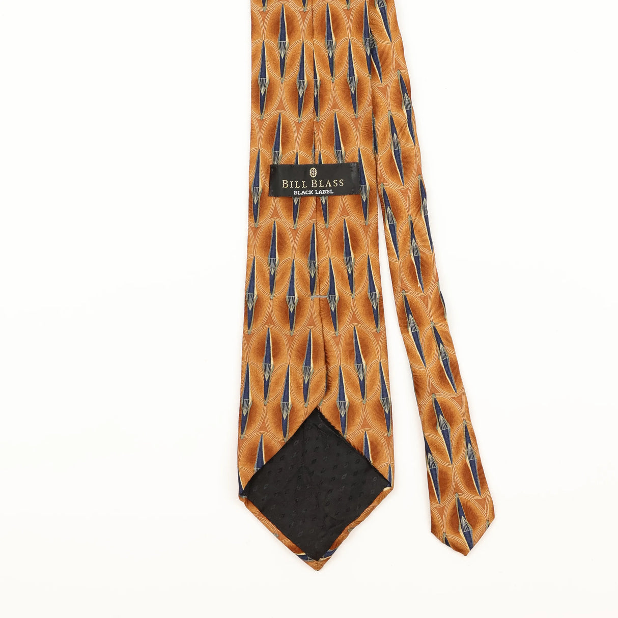 Back Detail of Vintage 1990's Bill Blass Geometric Patterned Tie