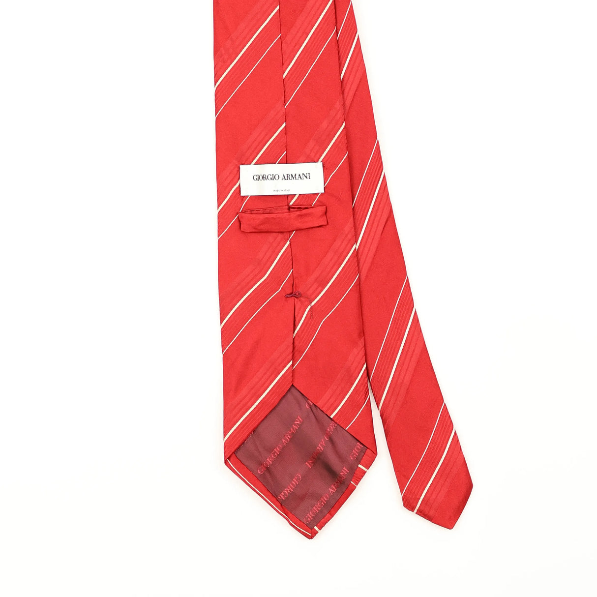 Back Detail of Vintage 1990's Giorgio Armani Striped Patterned Tie