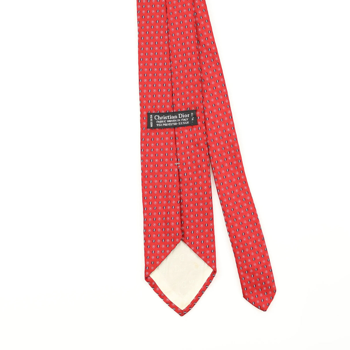 Back Detail of Vintage 1990's Christian Dior Geometric Patterned Tie