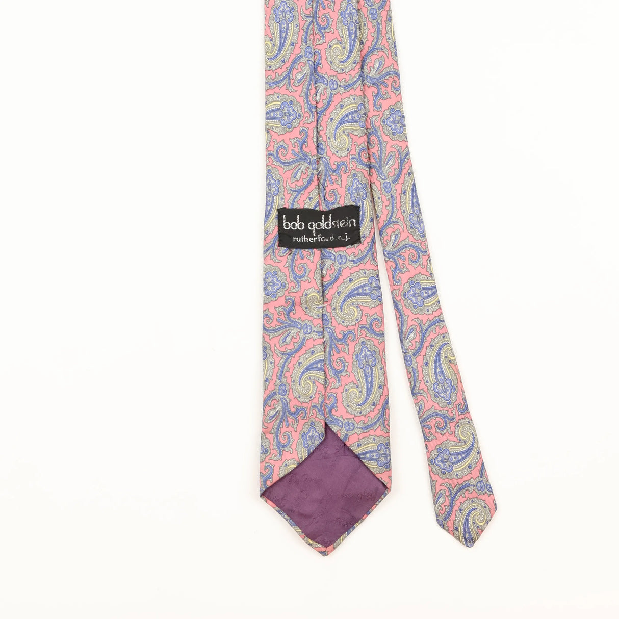 Back Detail of Vintage 1990's Oleg Cassini Paisley Patterned Tie