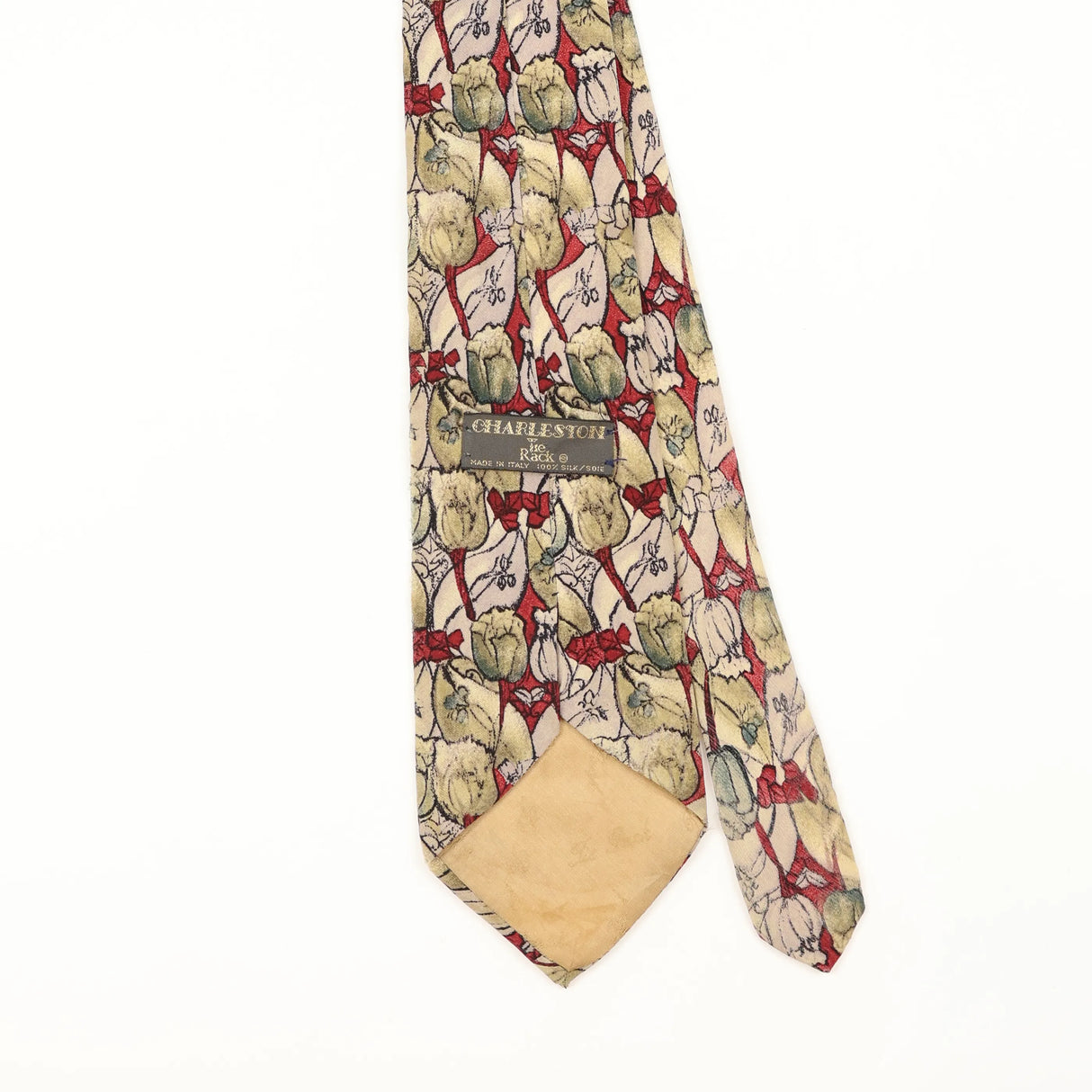 Back Detail of Vintage 1990's Tie Rack Charleston Abstract Patterned Tie