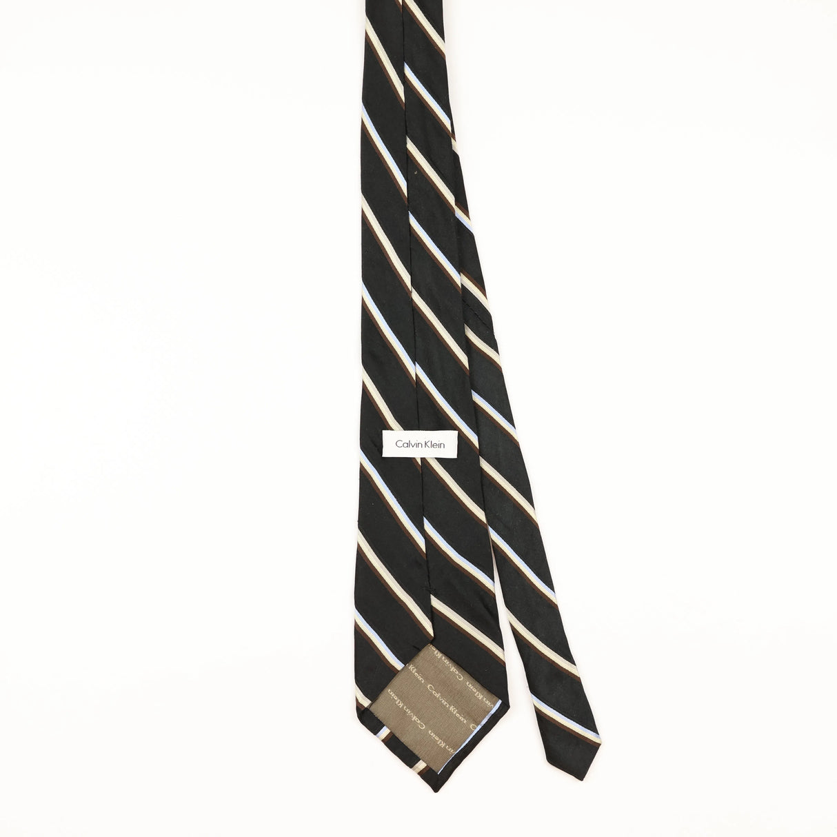Back of Vintage Calvin Klein Striped Patterned Tie