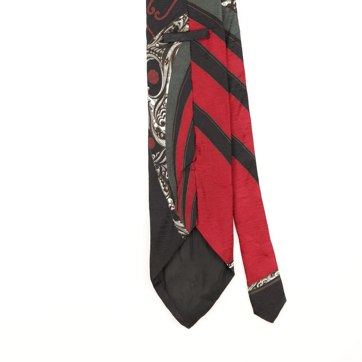 Back Detail of Vintage 1990's Gothic Abstract Patterned Tie