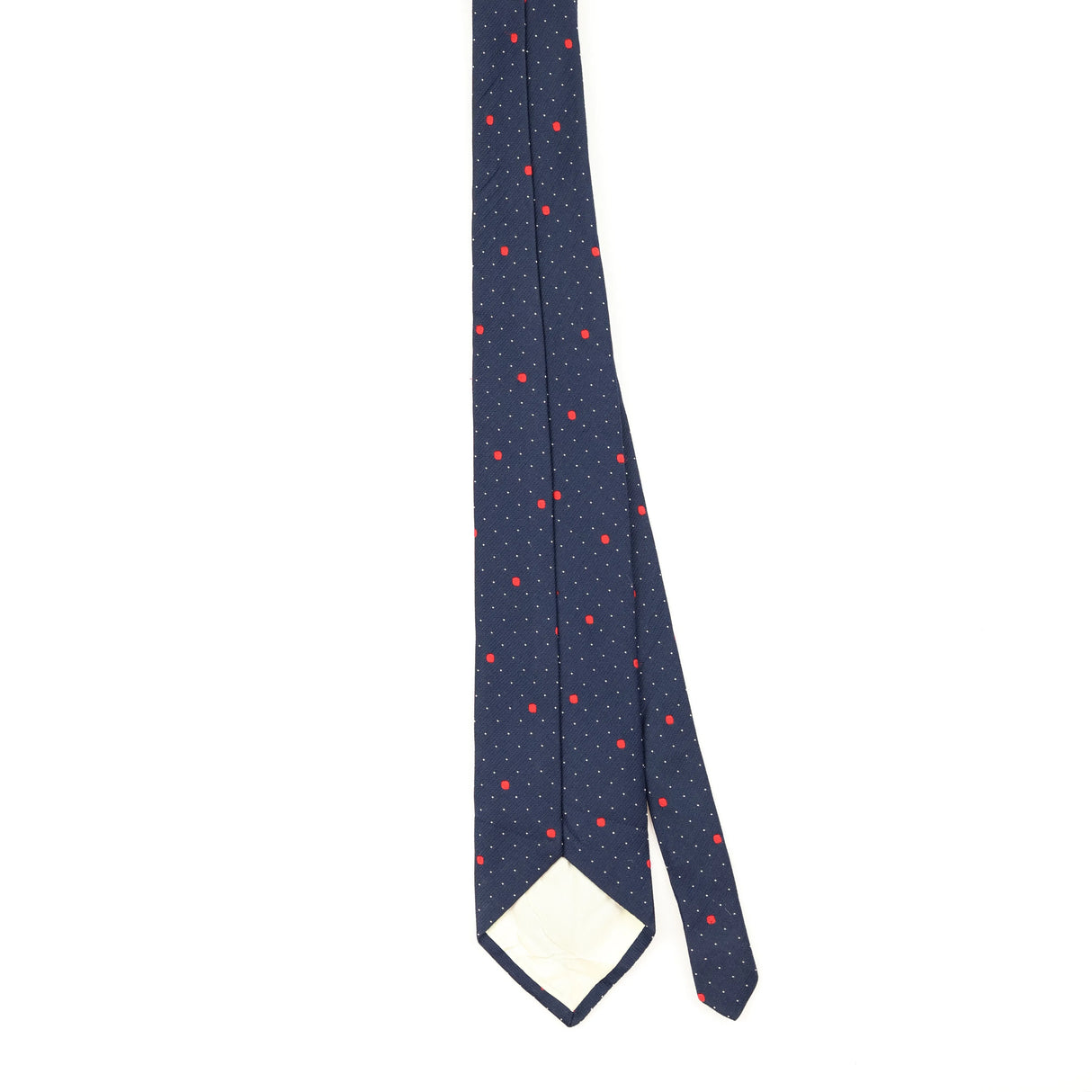 Back Back of Vintage 1990's Polka Dot Patterned Tie