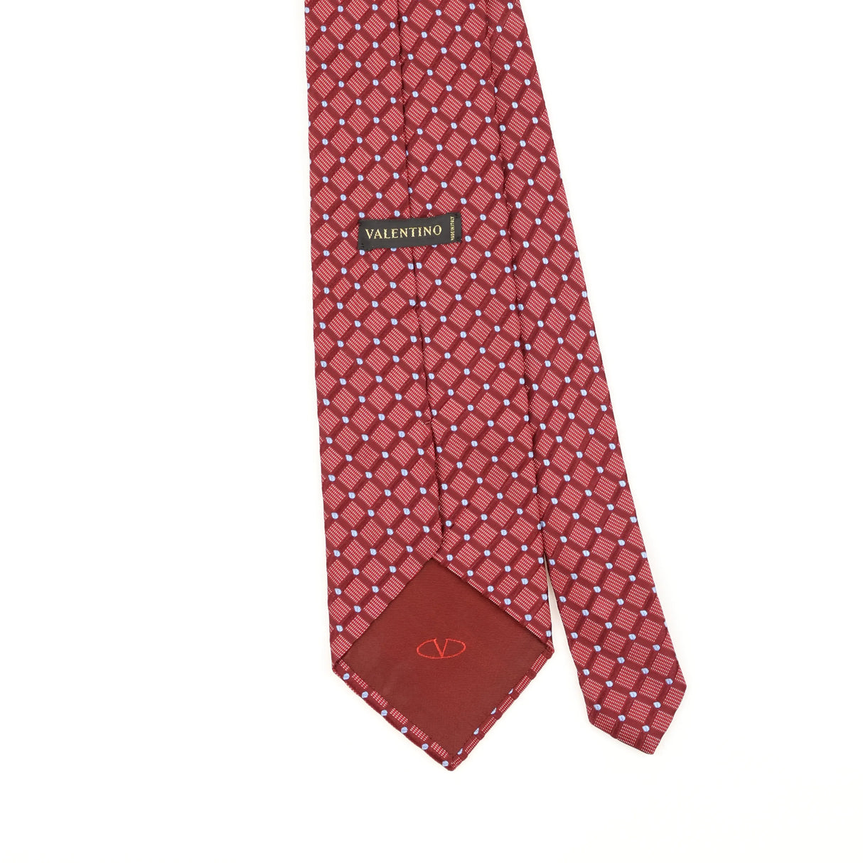Back Detail of Vintage 1990's Valentino Geometric Patterned Tie