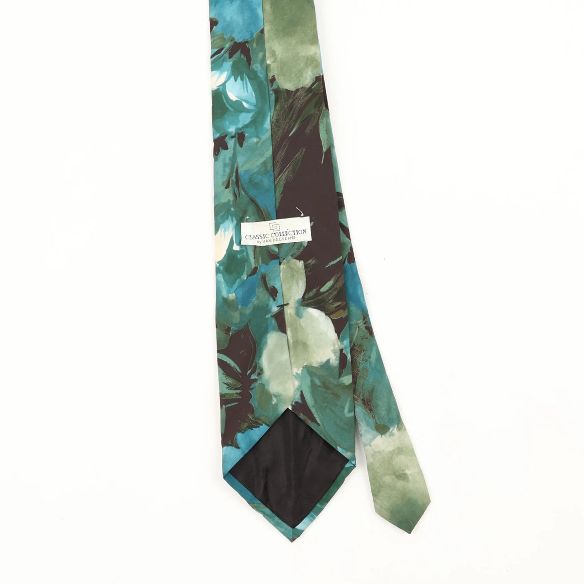 Back Back Detail of Vintage 1990's Van Heusen Floral Patterned Tie