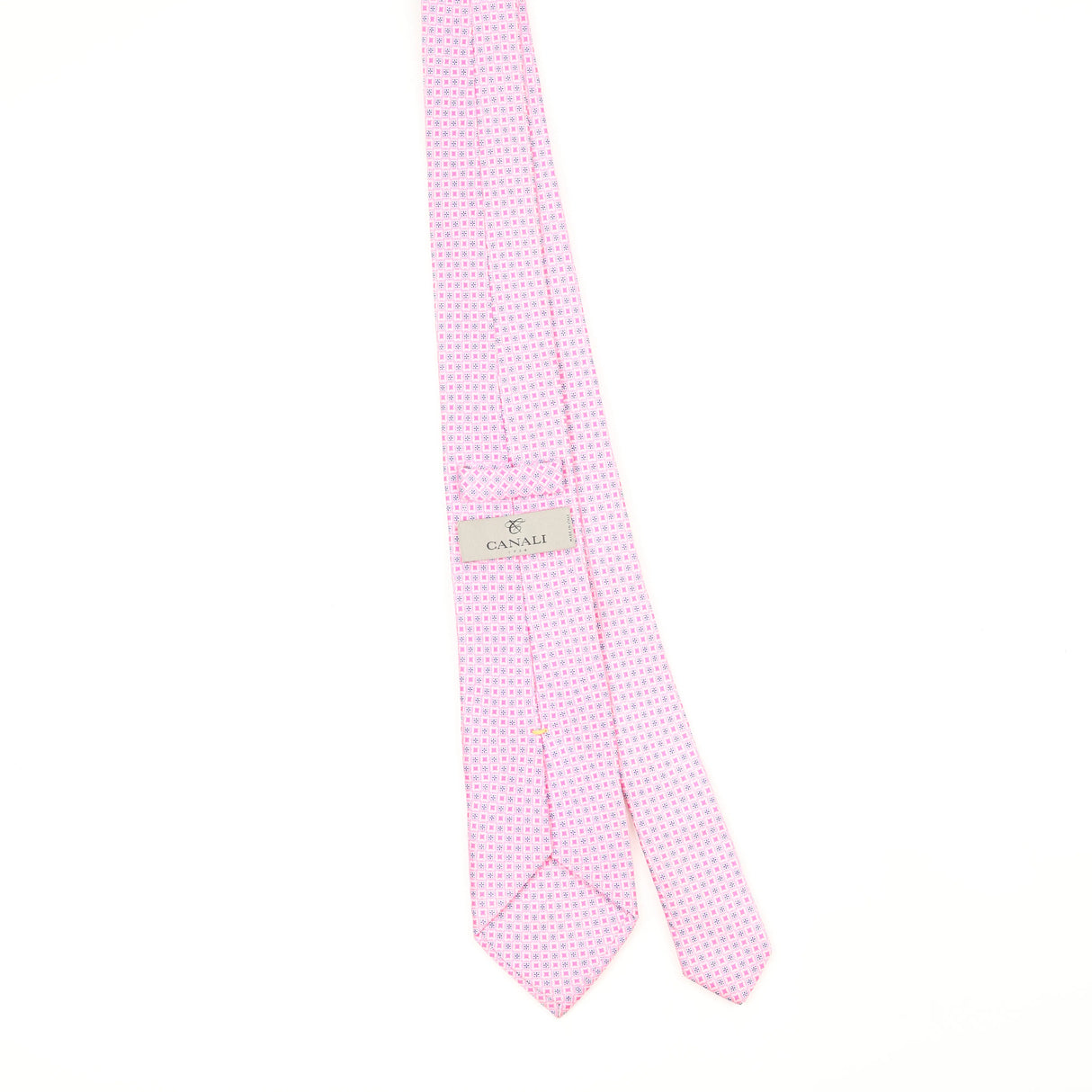 Back Back of Vintage Canali Geometric Patterned Tie