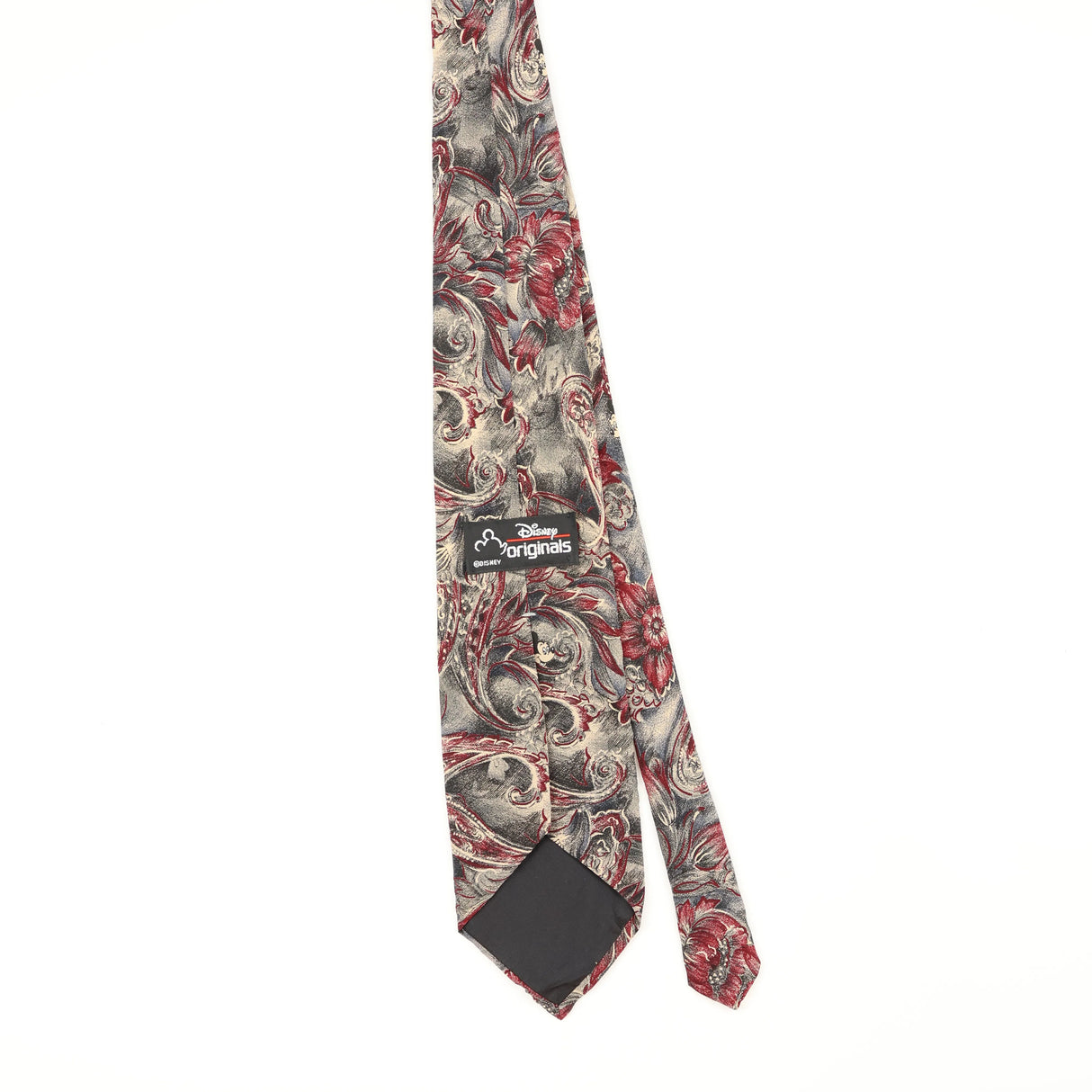 Back Back of Vintage 1990's Disney Mickey Mouse Floral Patterned Tie