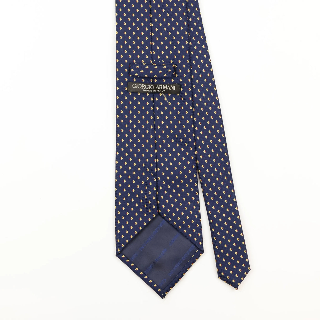 Back Detail of Vintage 1990's Giorgio Armani Geometric Patterned Tie