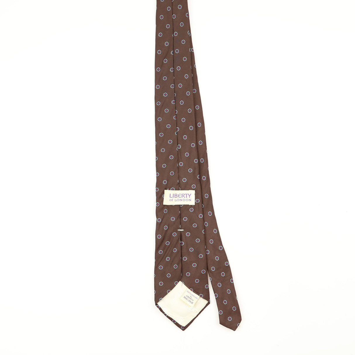 Back Back of Vintage 1990's Liberty of London Polka Dot Patterned Tie