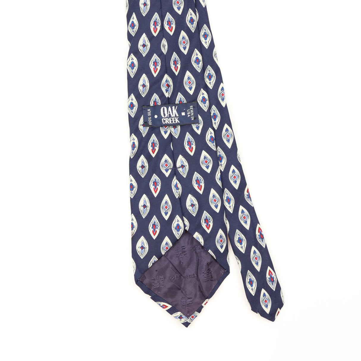 Back Detail of Vintage 1990's Geometric Patterned Tie