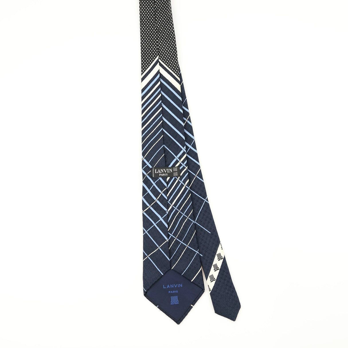 Back Back of Vintage 1980's Lanvin Geometric Patterned Tie