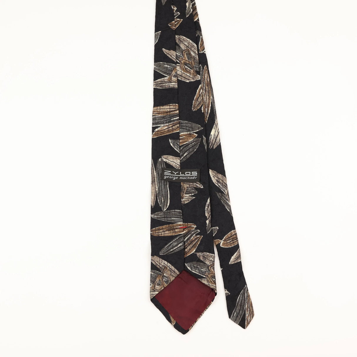 Back of Vintage 1990's Zylos Geometric Patterned Tie