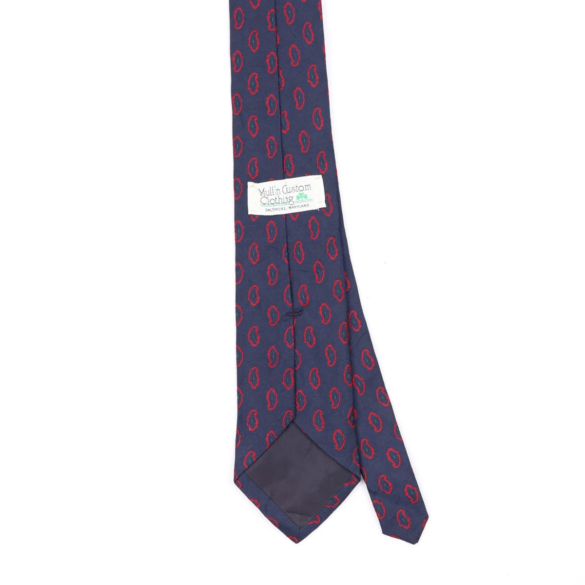 Back Back Detail of Vintage 1990's Foulard Paisley Patterned Tie