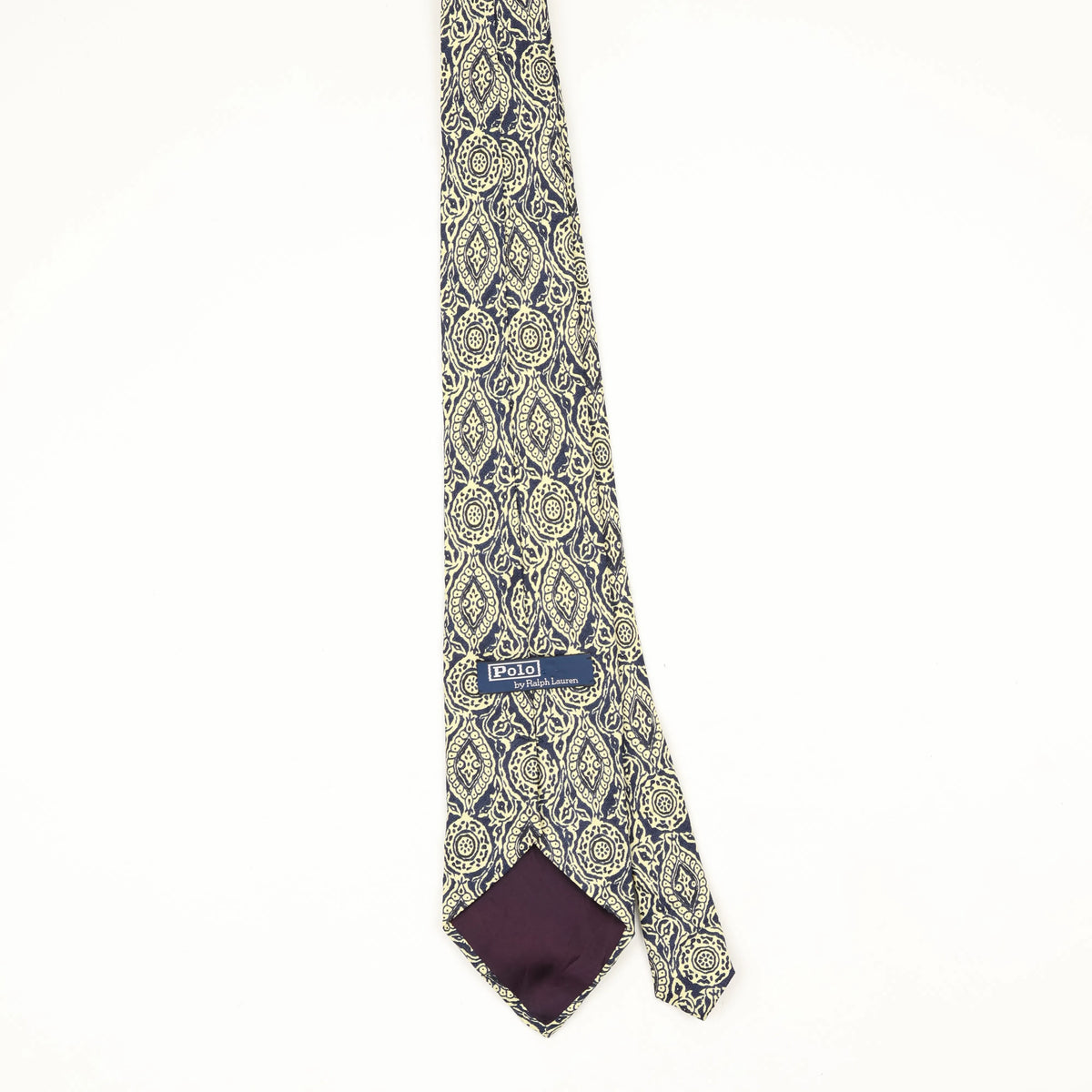 Back Back of Vintage 1990's Ralph Lauren Geometric Patterned Tie