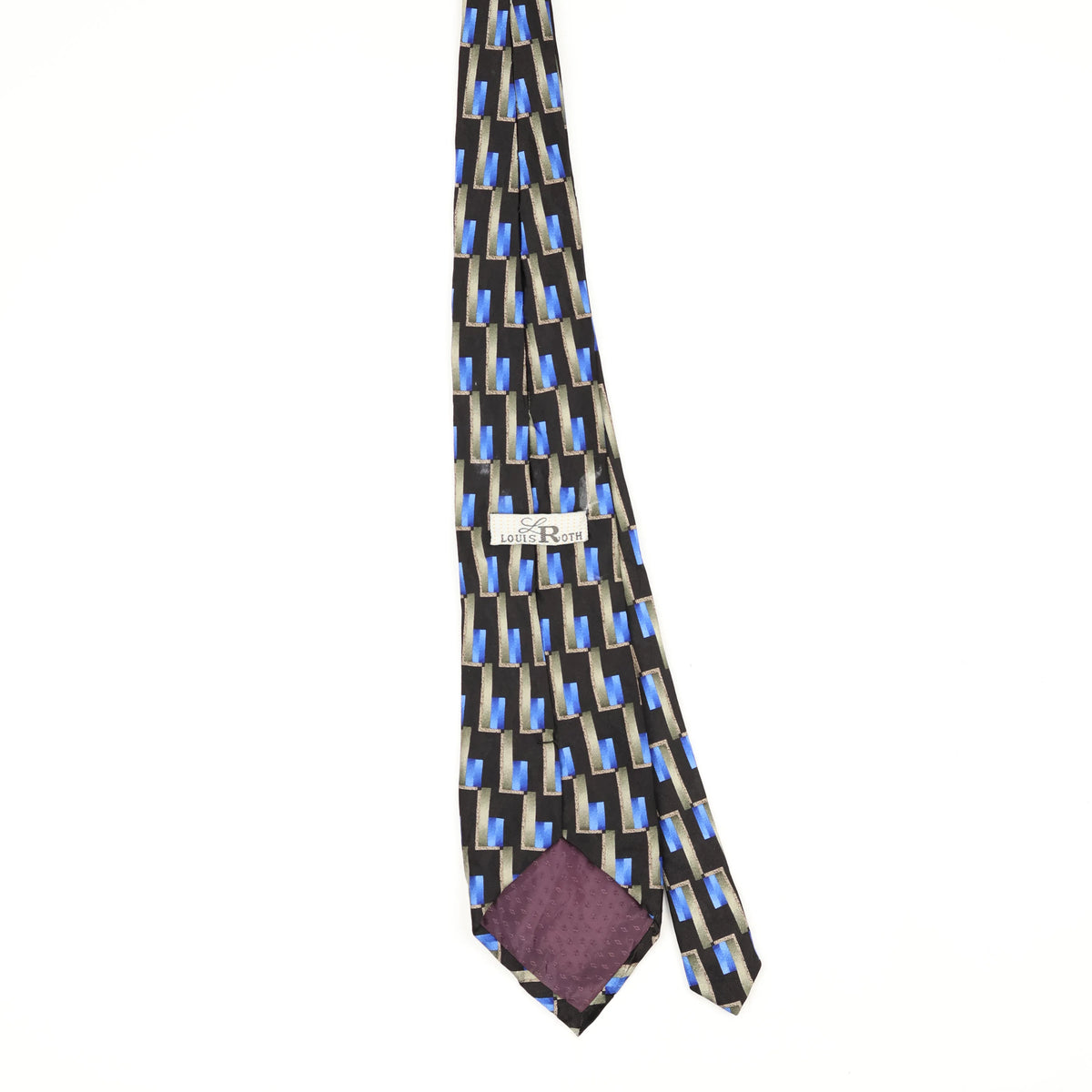 Back Back of Vintage 1990's Geometric Patterned Tie