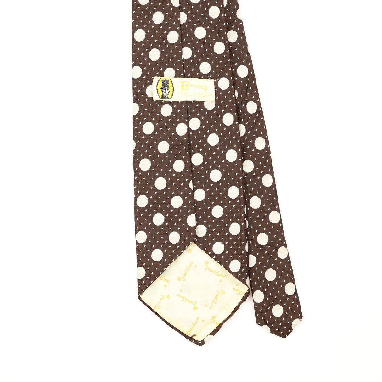 Back Back Detail of Vintage 1980's Polka Dot Patterned Tie