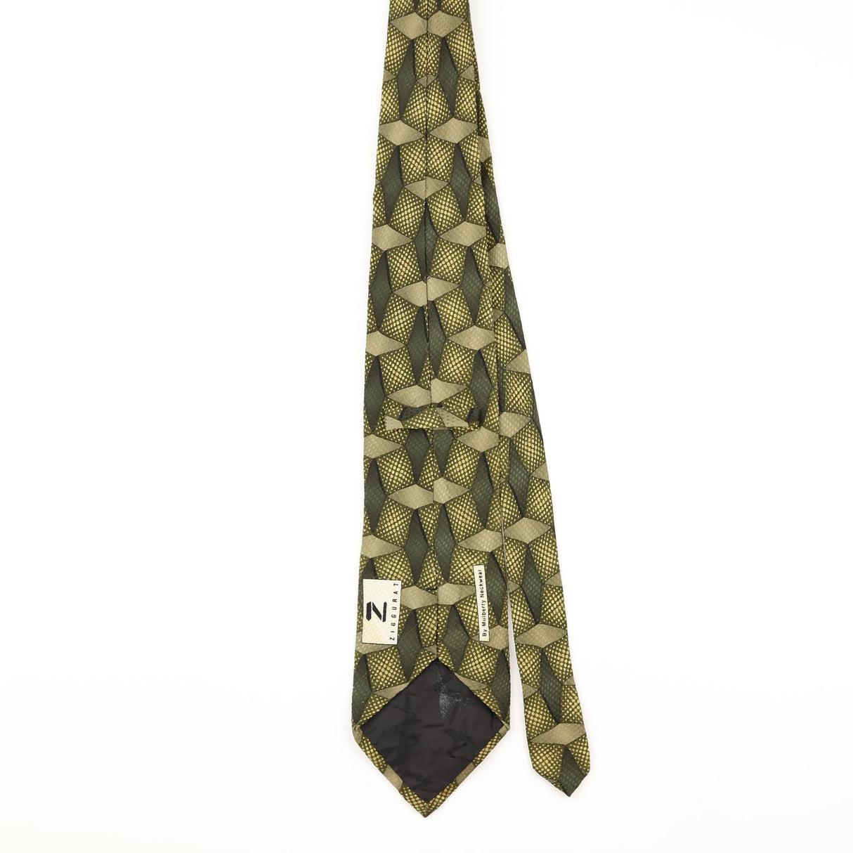 Back of Vintage Mulberry Geometric Patterned Tie
