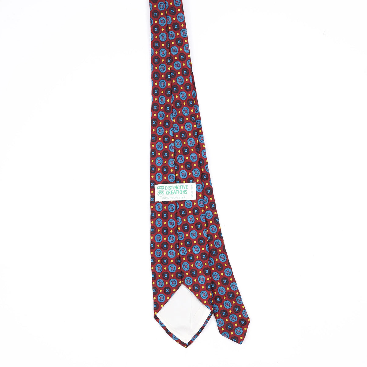 Back Back of Vintage 1980's Foulard Geometric Patterned Tie