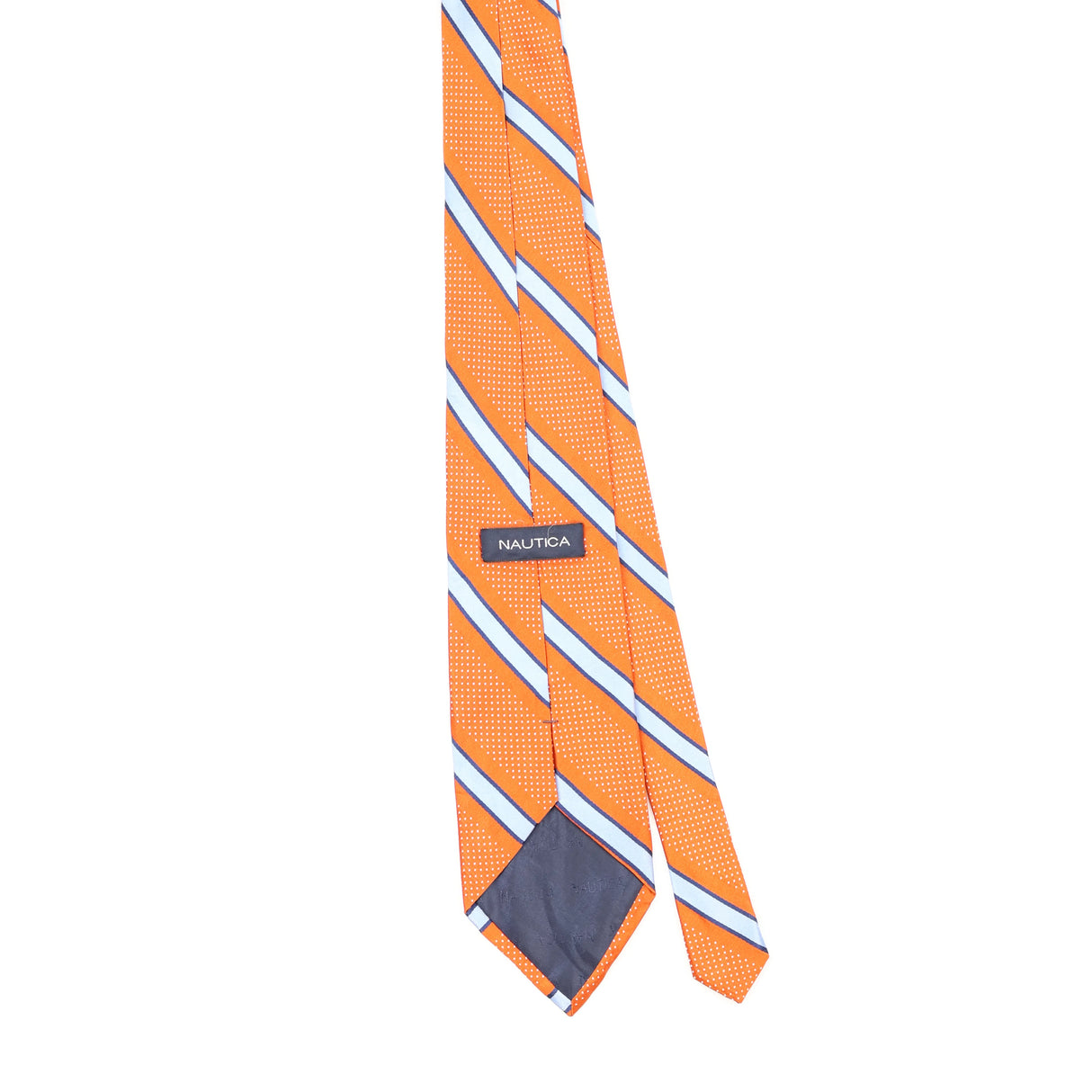 Back Back of Vintage Nautica Striped Patterned Tie