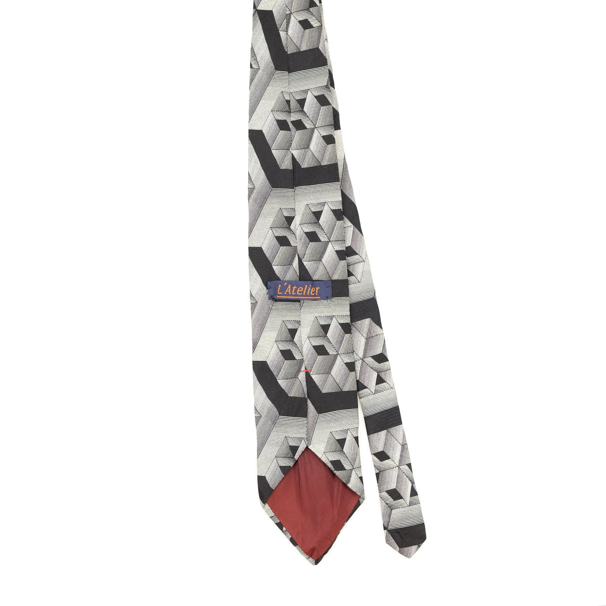 Back Back of Vintage 1990's Geometric Patterned Tie