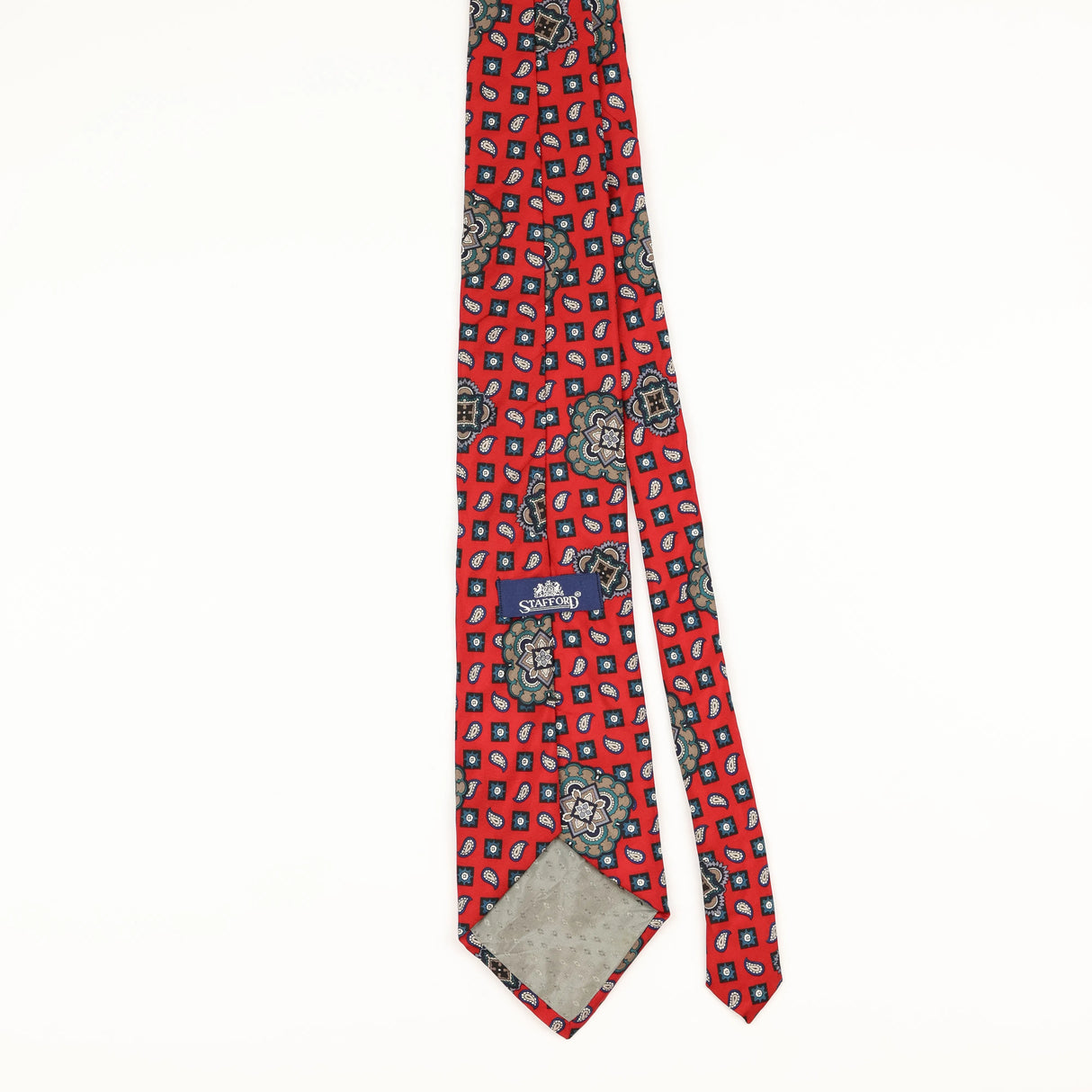 Back of Vintage 1990's Stafford Geometric Patterned Tie