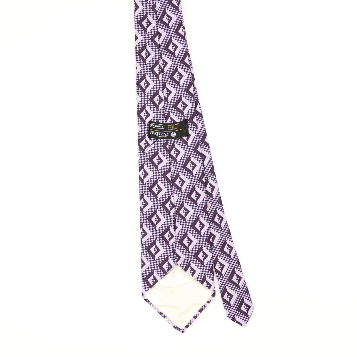 Back Back of Vintage 1980's Geometric Patterned Tie