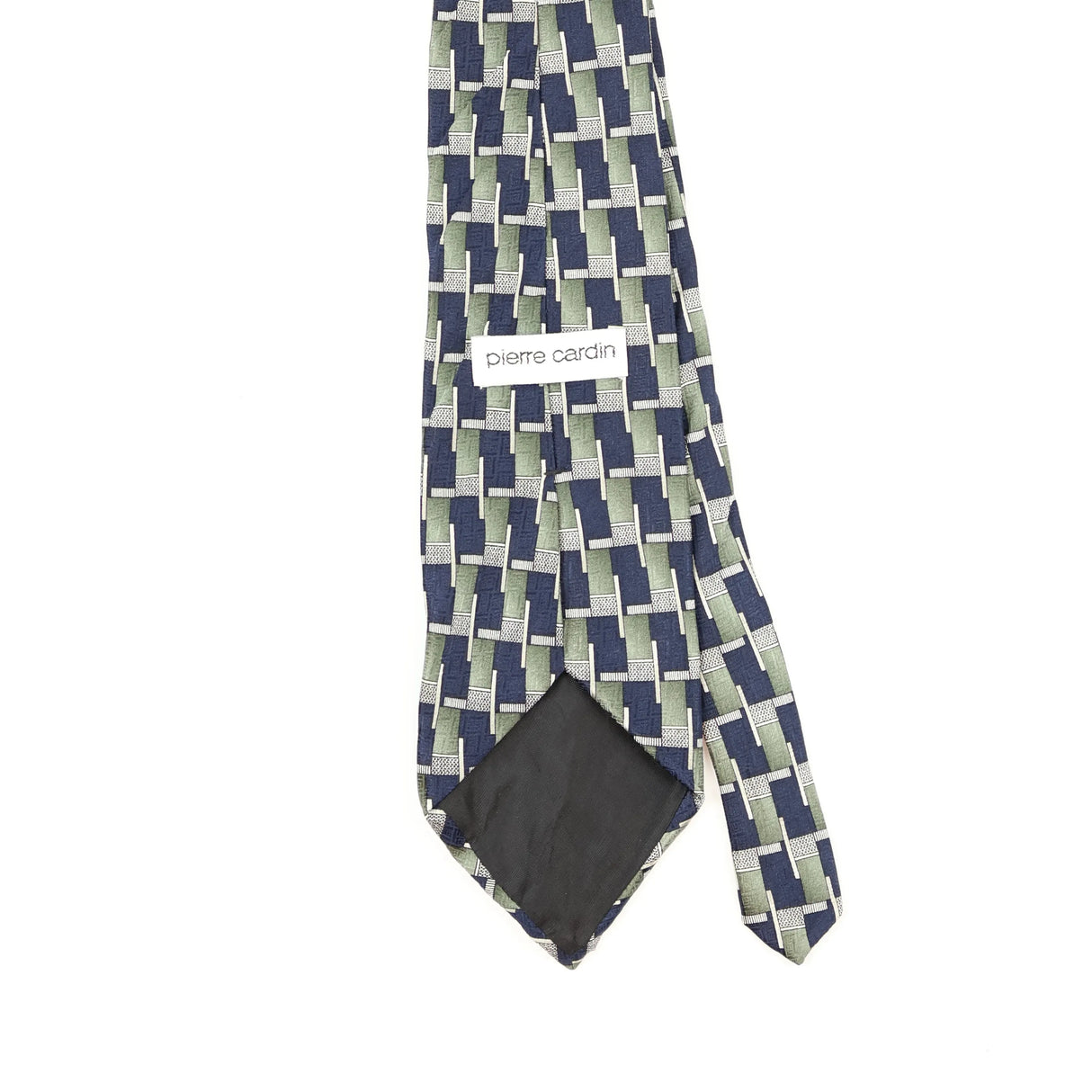 Back Back Detail of Vintage 1990's Pierre Cardin Geometric Patterned Tie