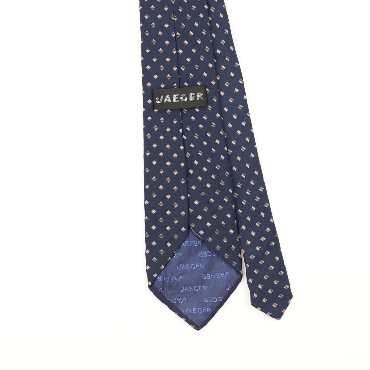 Back Detail of Vintage 1990's Jaeger Geometric Patterned Tie