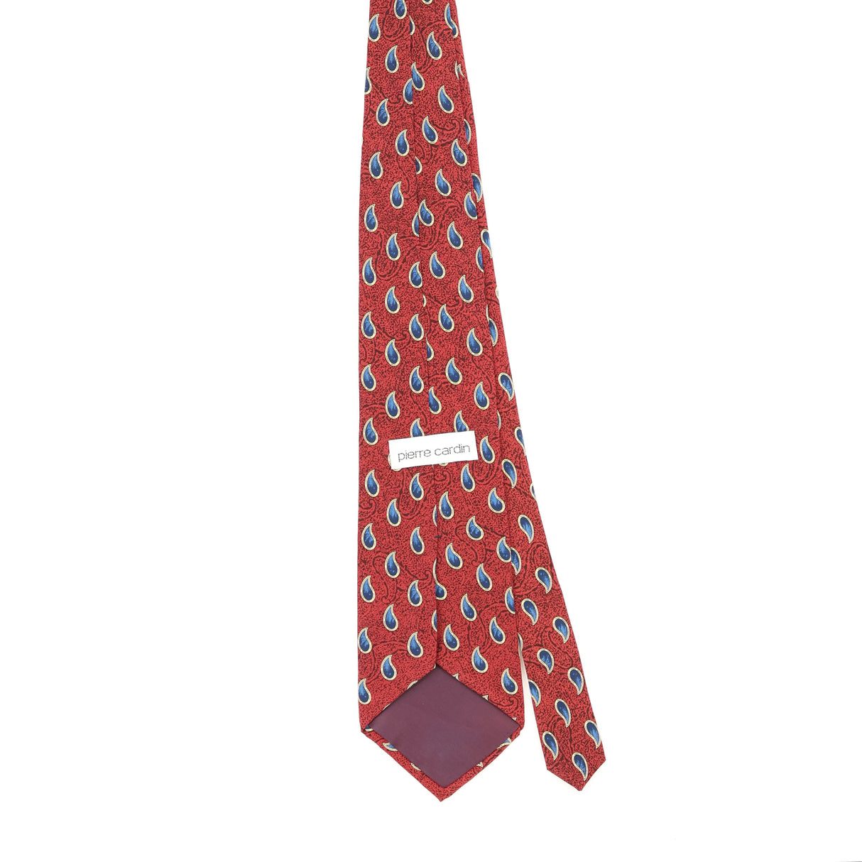 Back Back of Vintage 1990's Pierre Cardin Paisley Patterned Tie