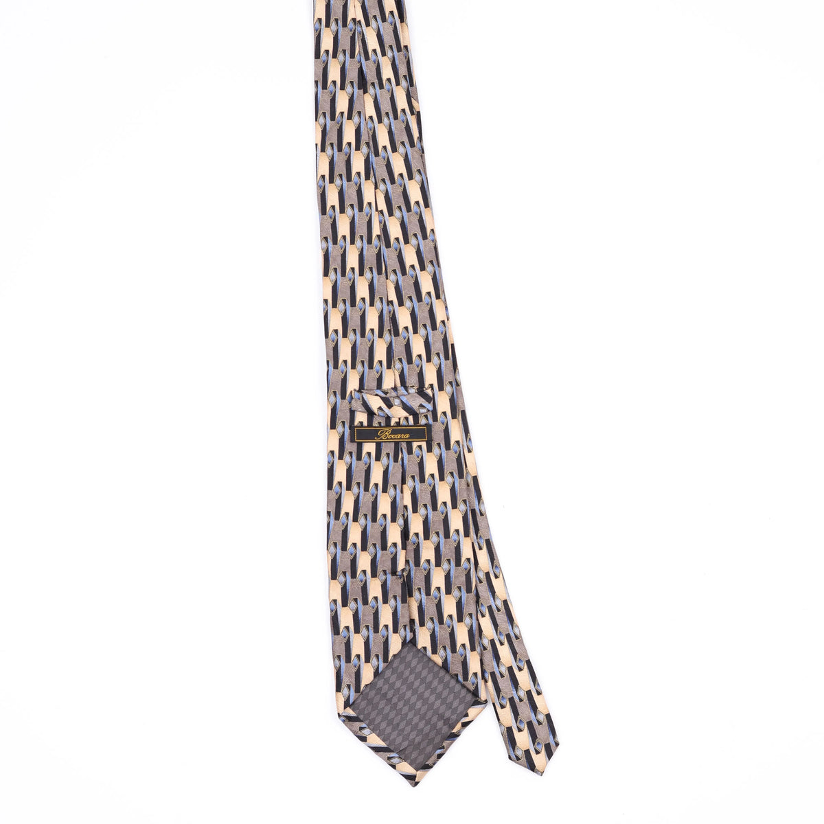 Back Back of Vintage Geometric Patterned Tie