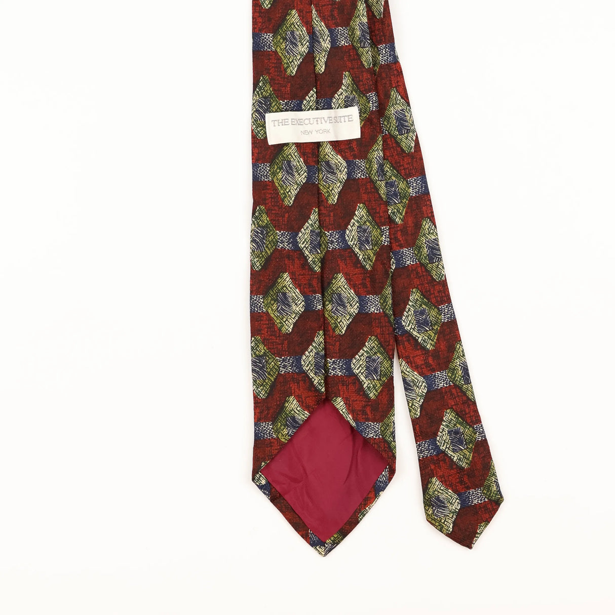 Back Detail of Vintage 1990's Geometric Patterned Tie