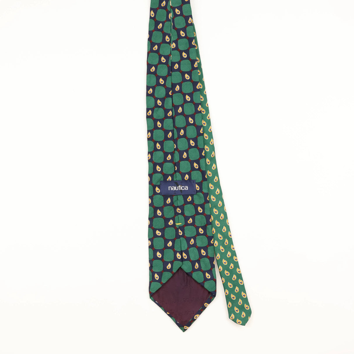 Back of Vintage Nautica Geometric Patterned Tie