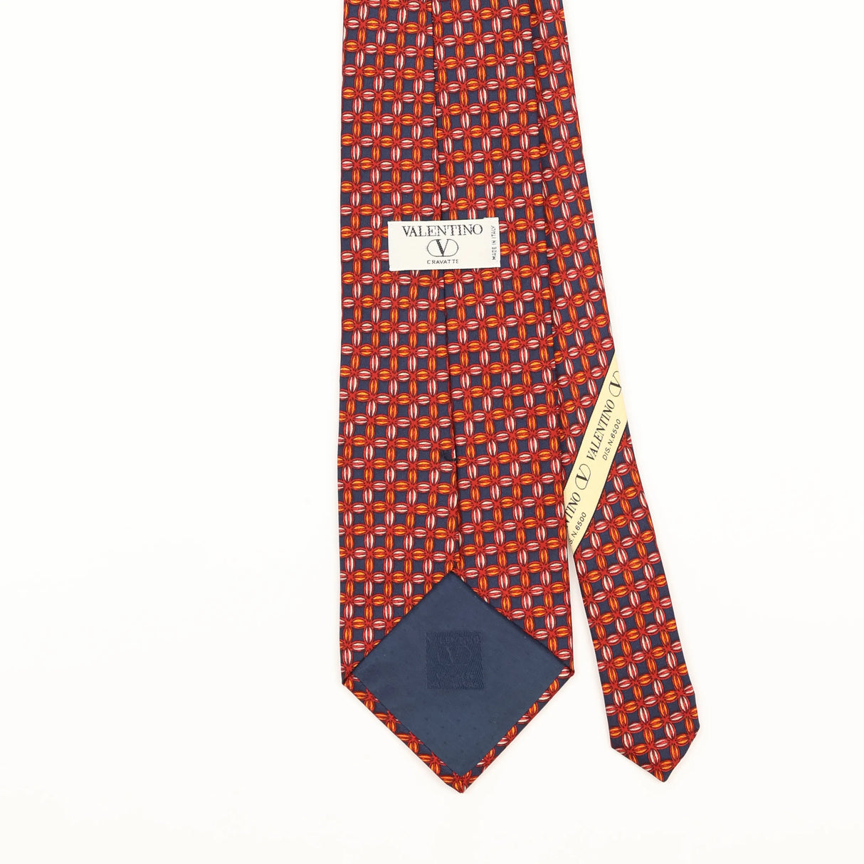 Back Detail of Vintage 1990's Valentino Geometric Patterned Tie