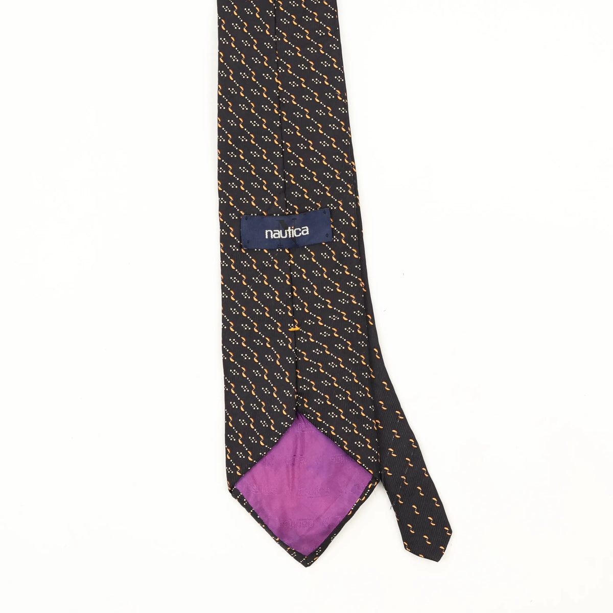 Back Back Detail of Vintage Nautica Geometric Patterned Tie