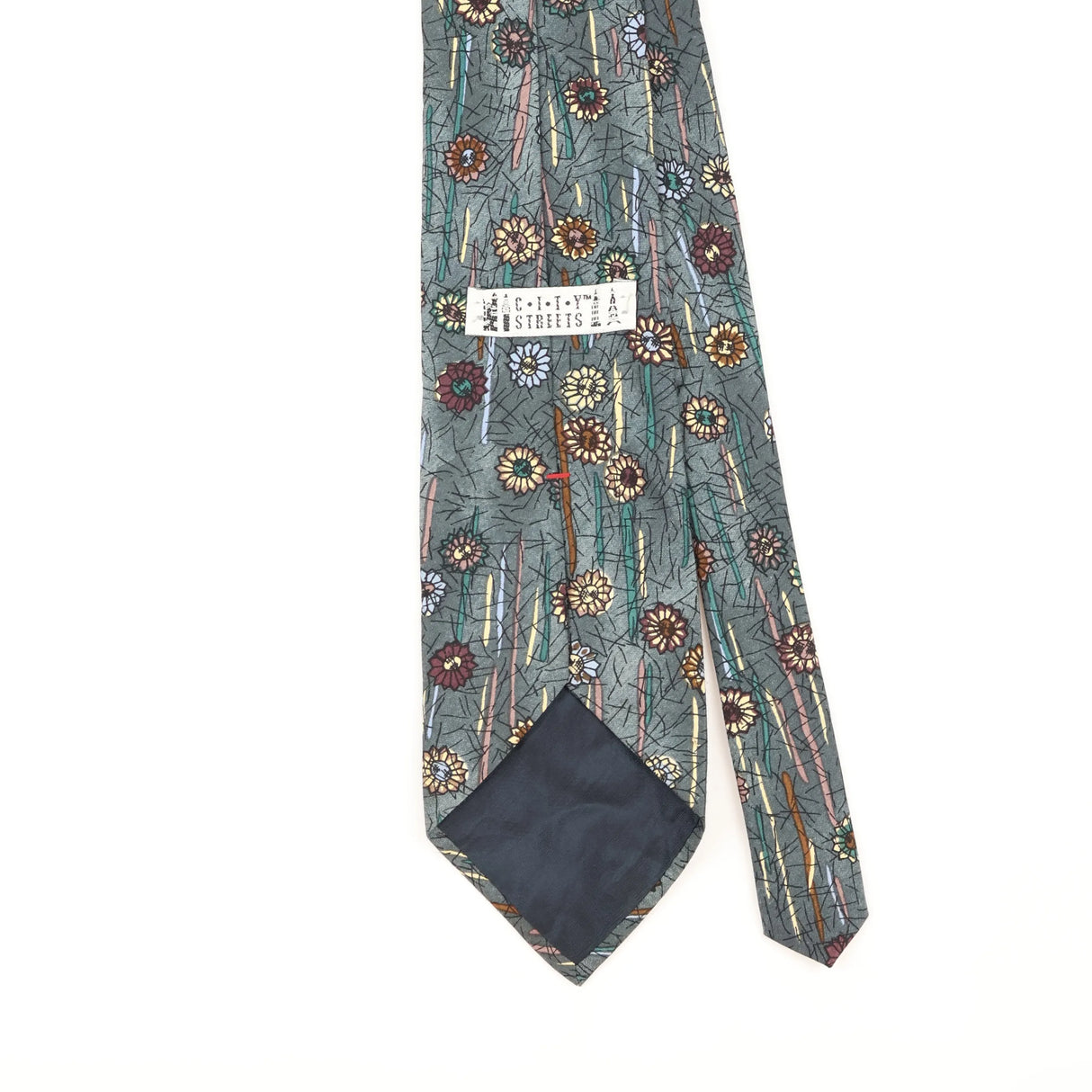 Back Detail of Vintage 1990's Floral Patterned Tie