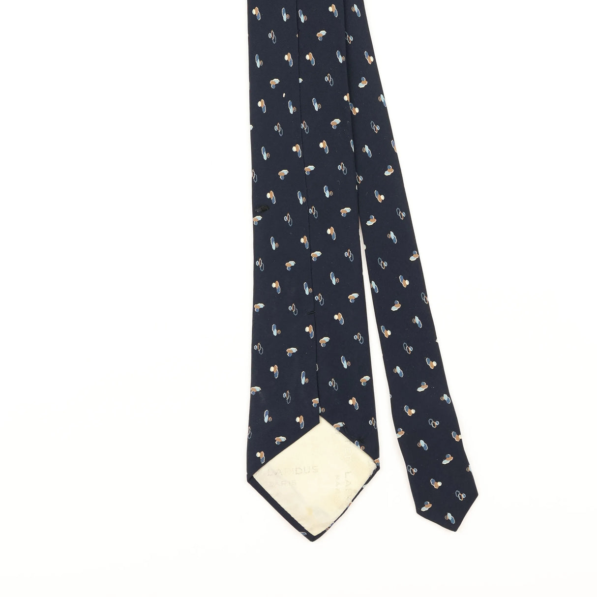 Back Detail of Vintage 1990's Ted Lapidus Geometric Patterned Tie