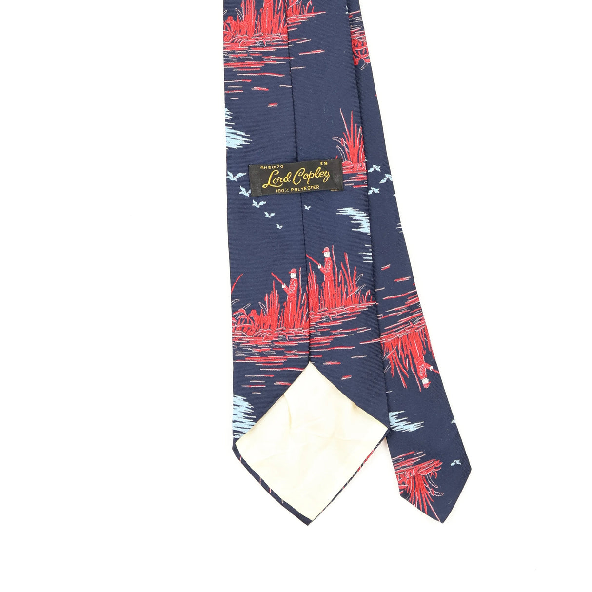 Back Back Detail of Vintage 1980's Fishing Abstract Patterned Tie