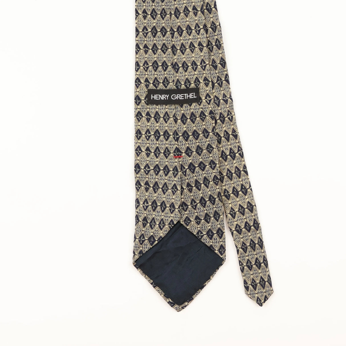 Back Detail of Vintage 1990's Henry Grethel Geometric Patterned Tie