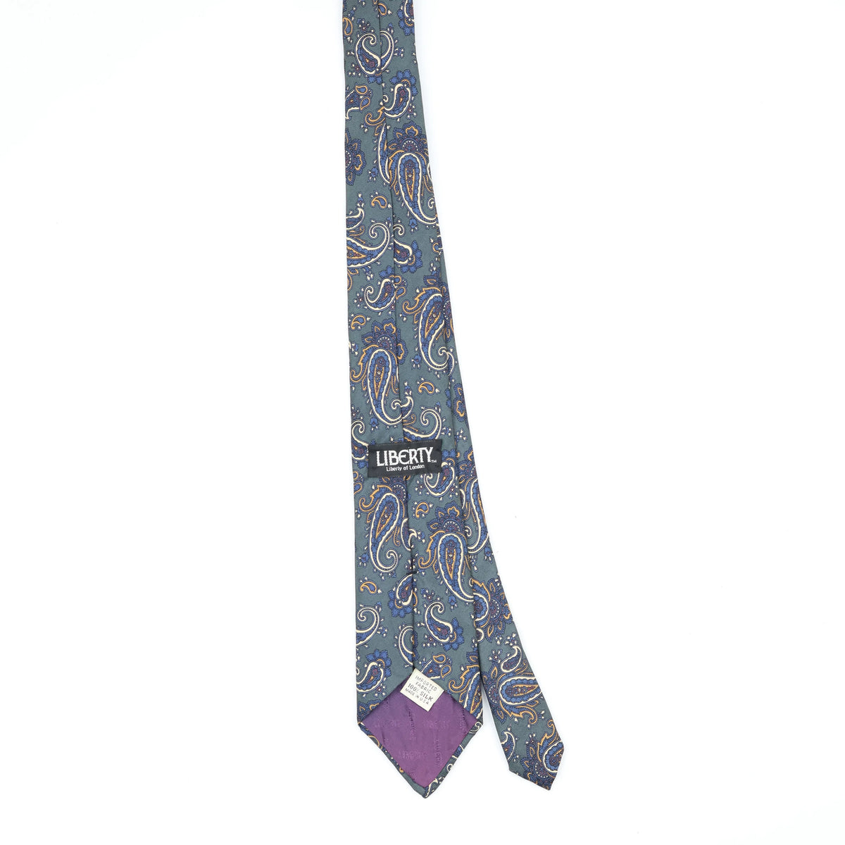 Back Back of Vintage 1990's Liberty of London Paisley Patterned Tie