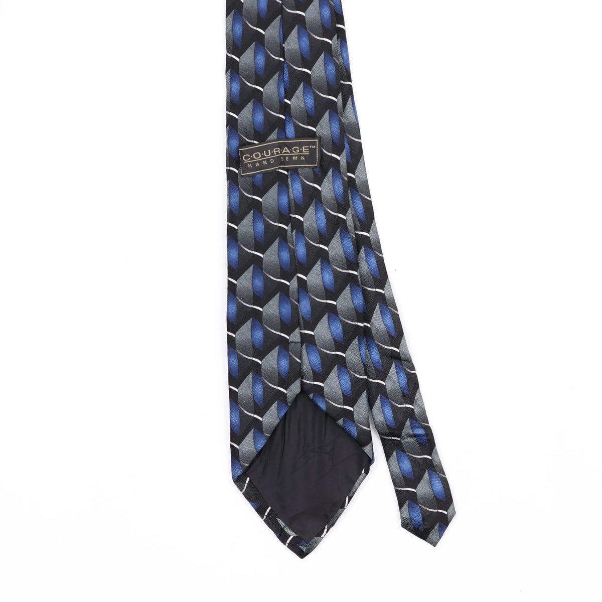 Back Back Detail of Vintage 1990's Geometric Patterned Tie