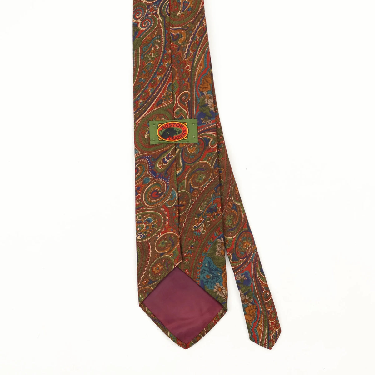 Back Back Detail of Vintage 1990's Boston Traders Paisley Patterned Tie