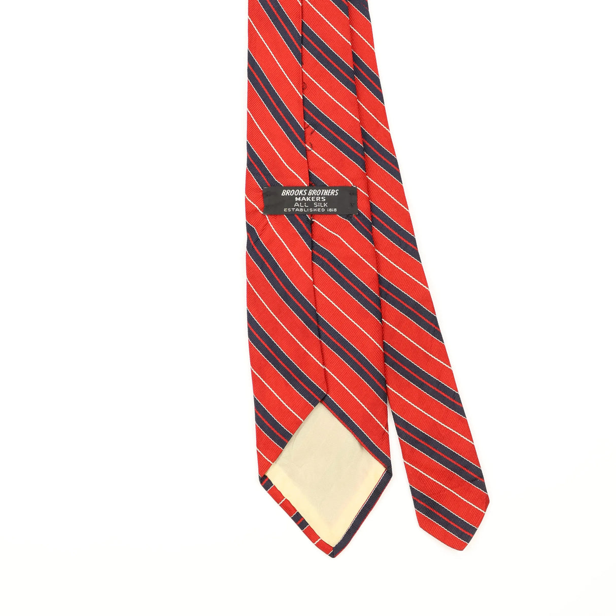 Back Detail of Vintage 1980's Brooks Brothers Striped Patterned Tie