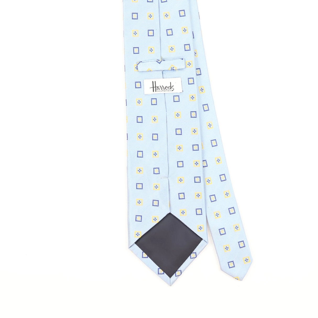 Back Detail of Vintage 1990's Harrods Geometric Patterned Tie