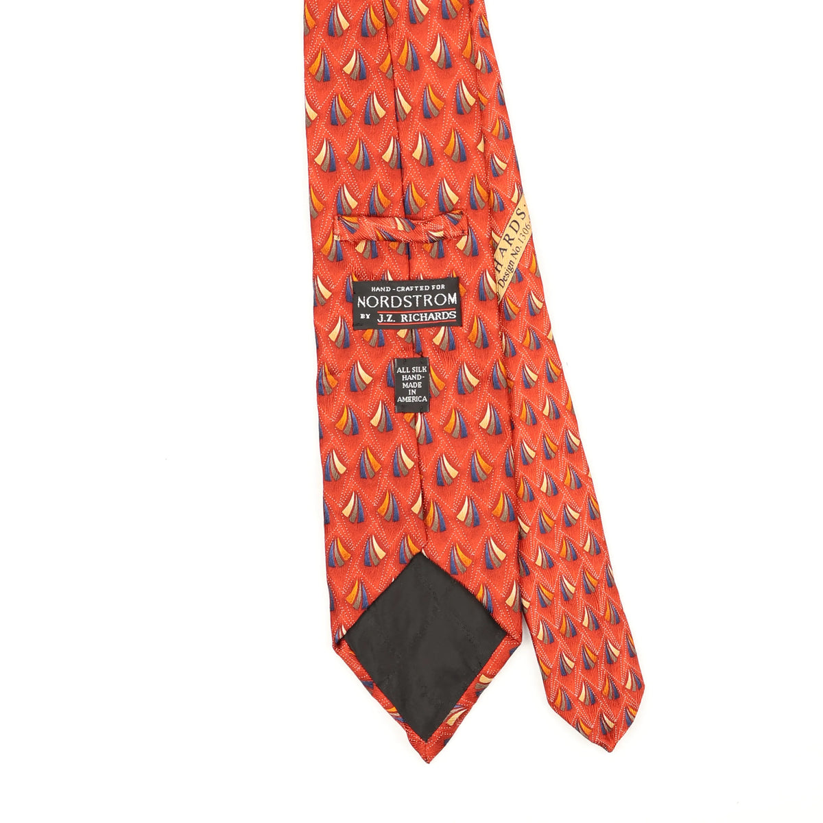 Back Back Detail of Vintage 1990's Jz Richards Geometric Patterned Tie