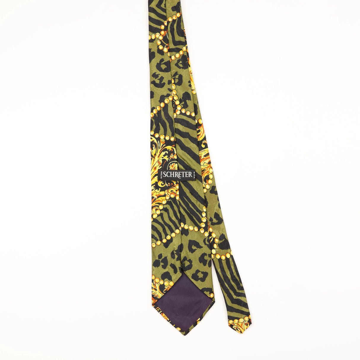Back of Vintage 1990's Baroque Abstract Patterned Tie