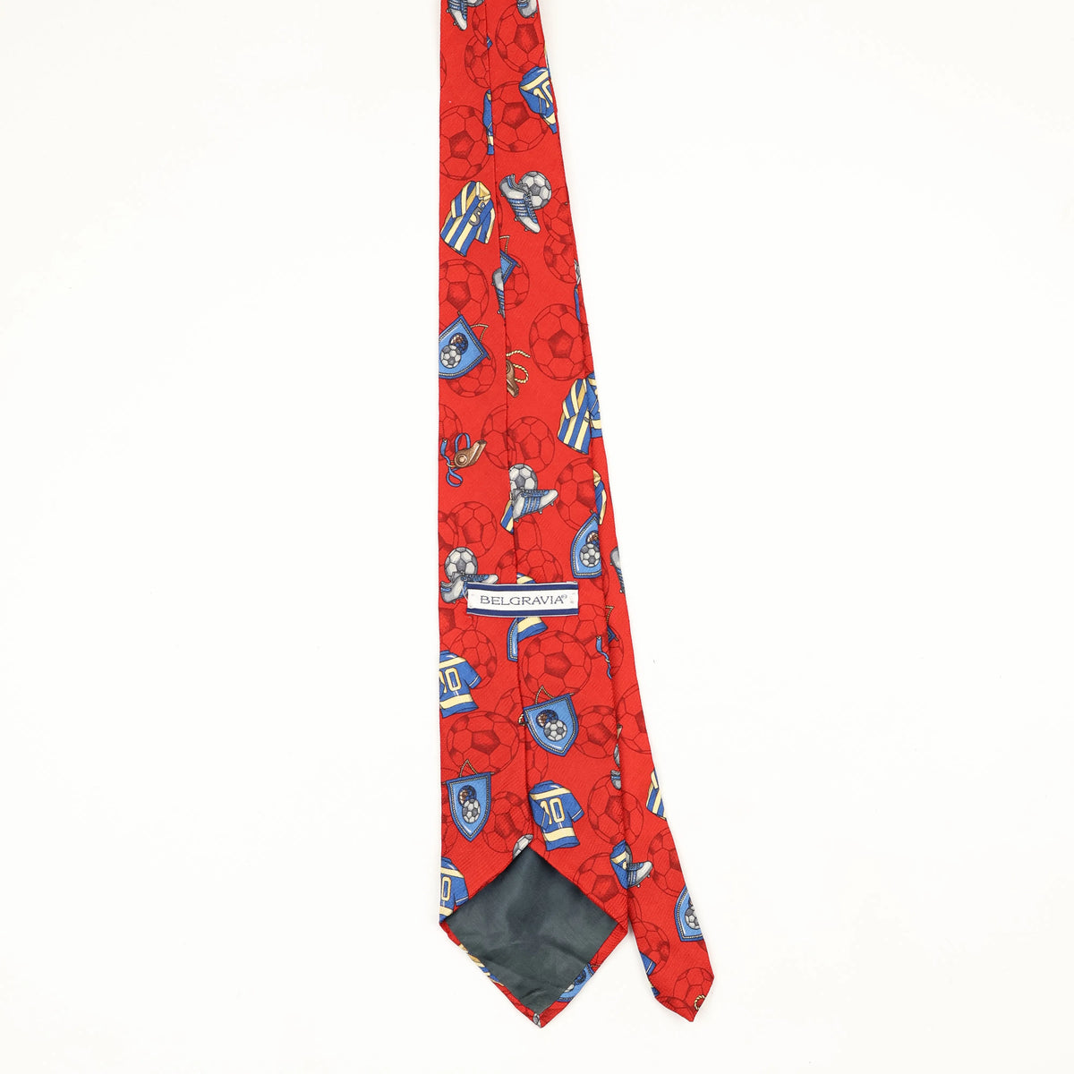 Back Back of Vintage 1990's Football Cartoon Patterned Tie