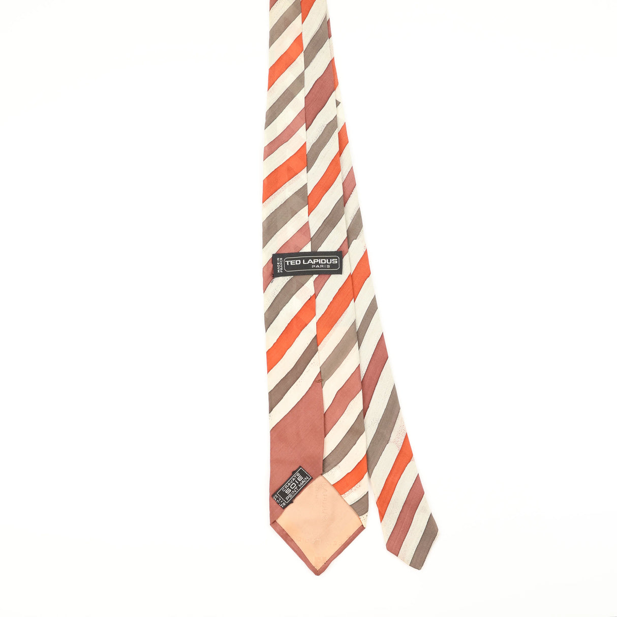 Back of Vintage 1990's Ted Lapidus Striped Patterned Tie